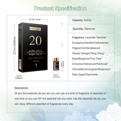 20 Bottles Essential Oils Kit